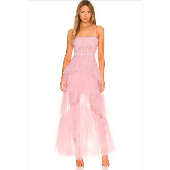 BCBGMAXAZRIA Corset Tulle Gown in Pink Tint  US 8 - Picture 1 of 12